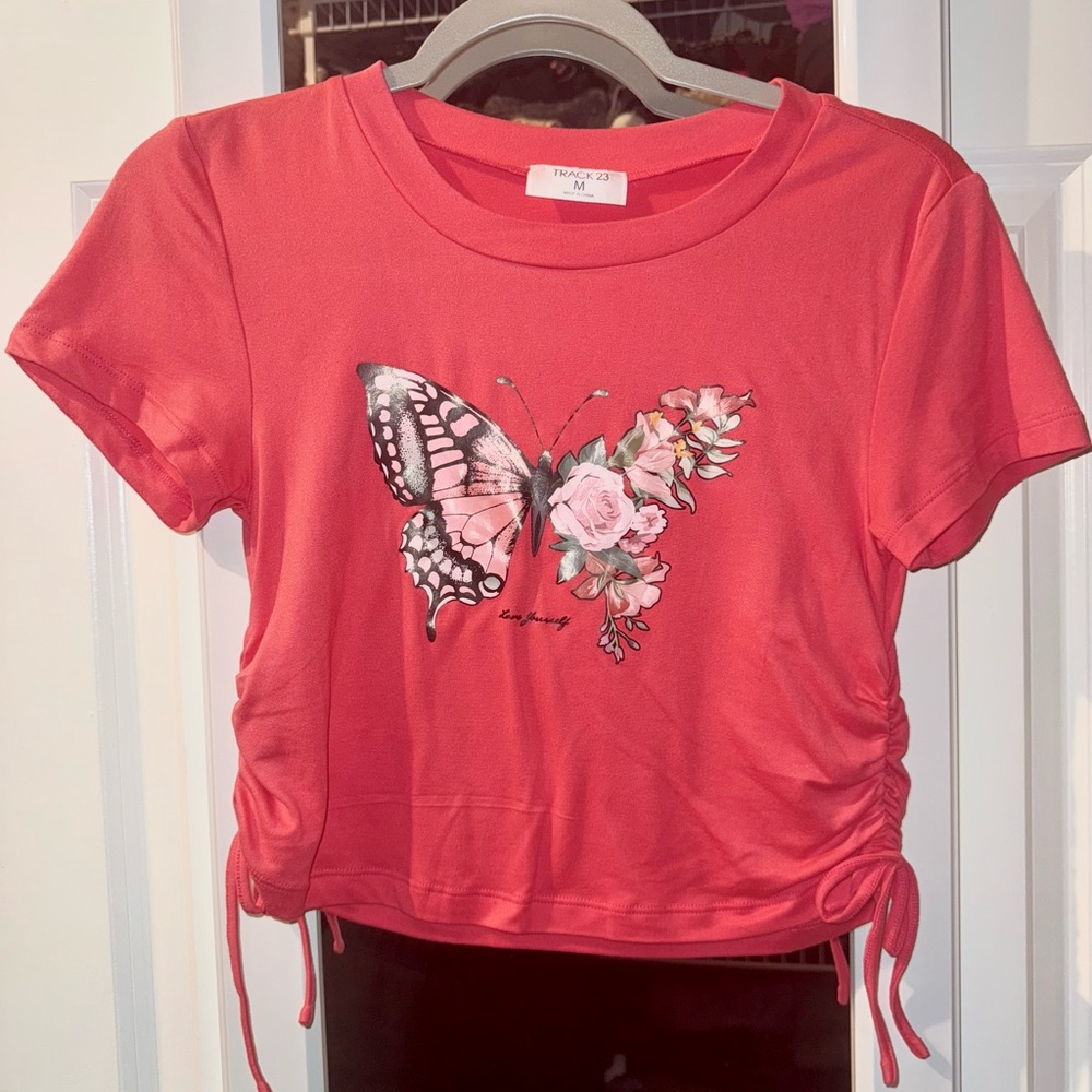 Coral Butterfly Graphic Tee